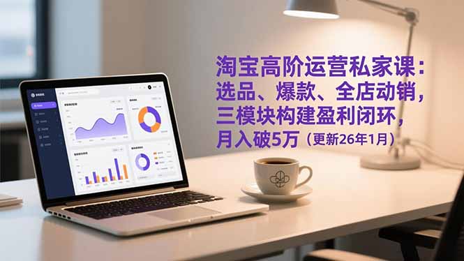 淘宝高阶运营私家课：选品、爆款、全店动销，三模块构建盈利闭环，月入破5万（更新26年1月）