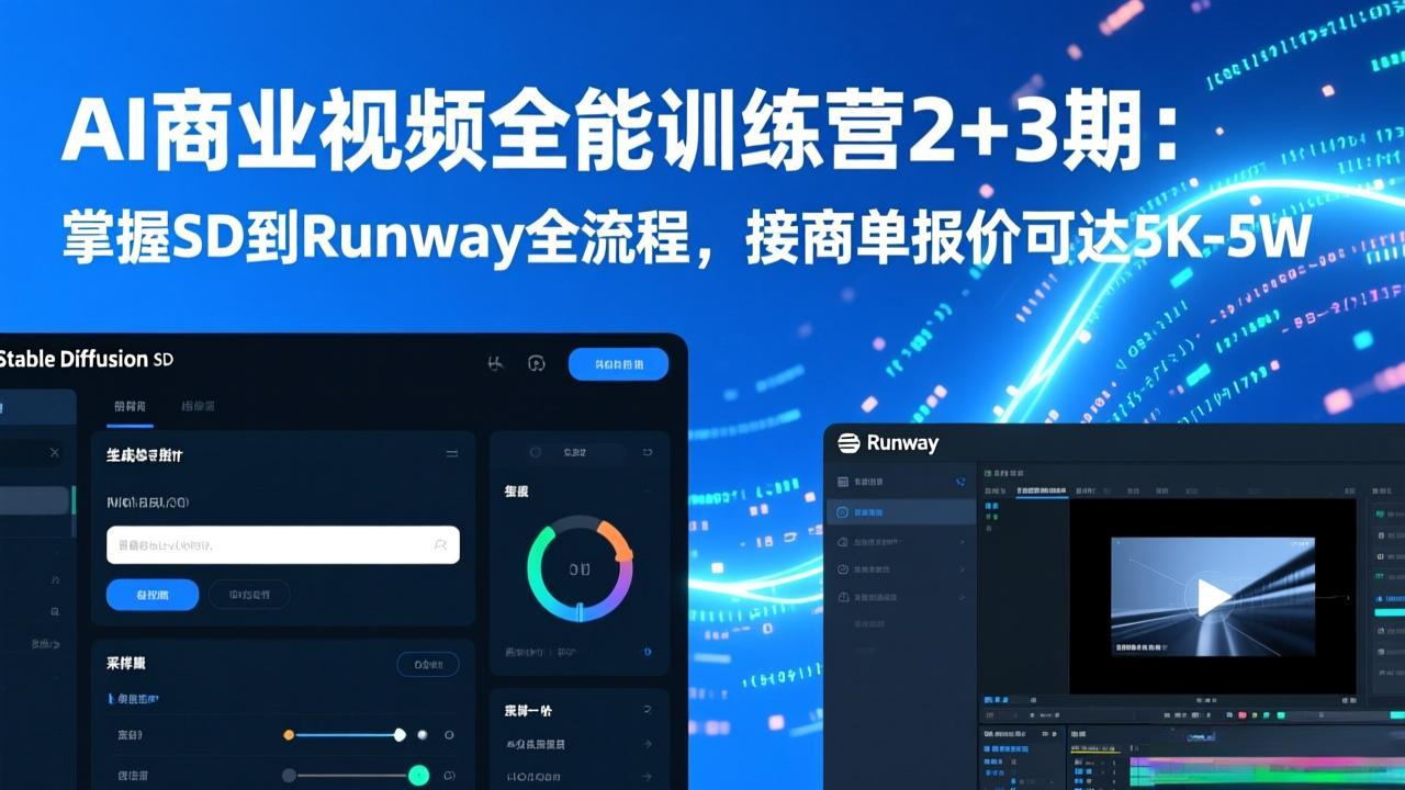 ：掌握SD到Runway全流程，接商单报价可达5K-5W