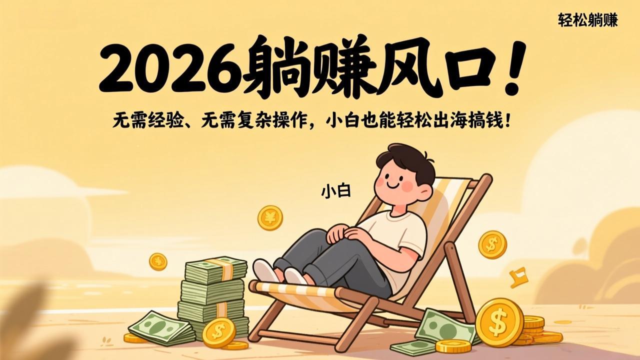 2026躺赚风口！无需经验、无需复杂操作，小白也能轻松出海搞钱！