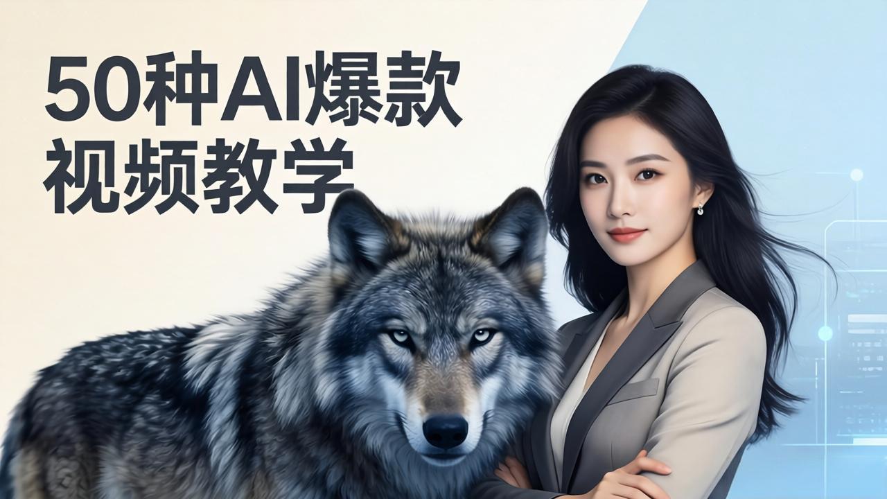 50种AI爆款视频教学:影视级古诗词+治愈萌宠+山海经蛟龙,高阶宝典商业落地