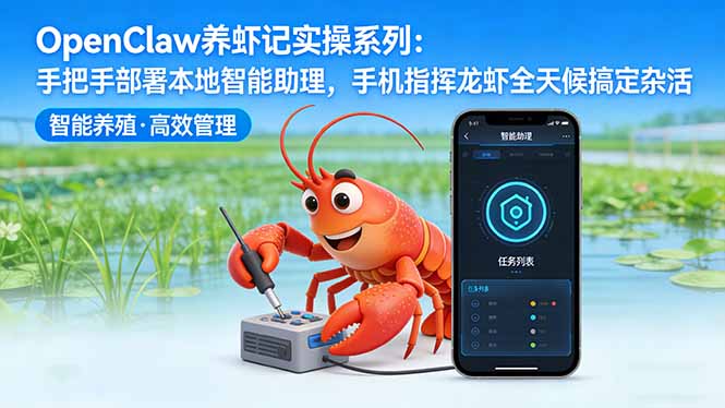 OpenClaw养虾记实操系列-更新：手把手部署本地智能助理，手机指挥龙虾全天候搞定杂活