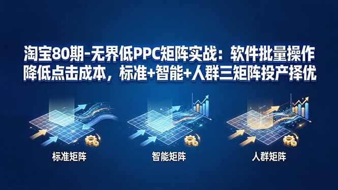 -无界低PPC矩阵实战：软件批量操作降低点击成本，标准+智能+人群三矩阵投产择优