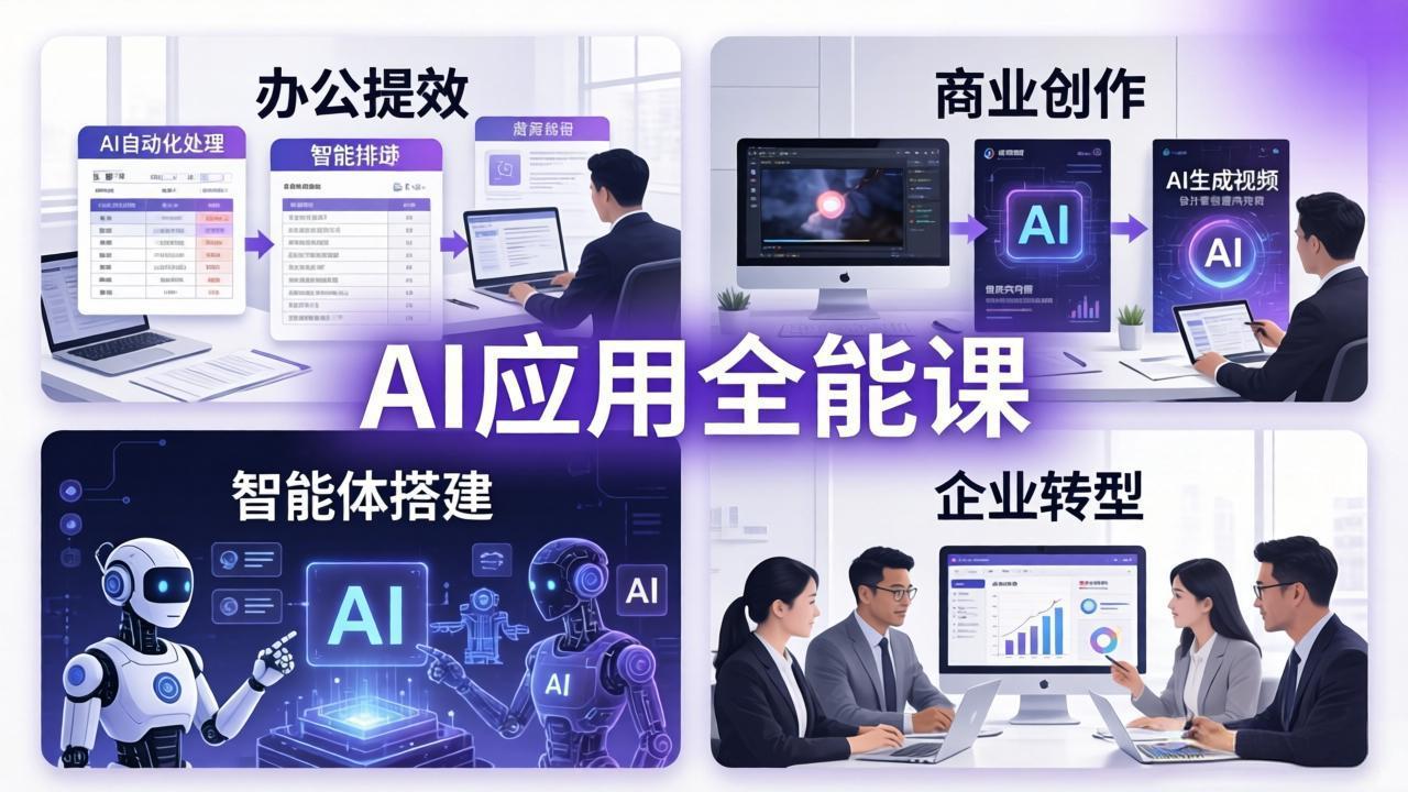 AIGC 应用师全能课-更新:办公提效、商业创作、智能体搭建、企业转型,一站式学会AI应用