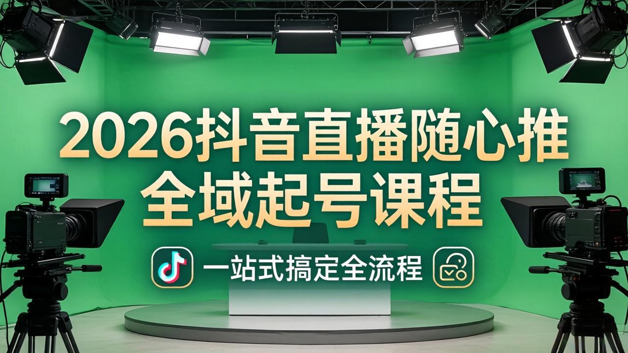 2026抖音直播随心推全域起号课程:一站式搞定直播起号、稳号、放量全流程(更新4月)