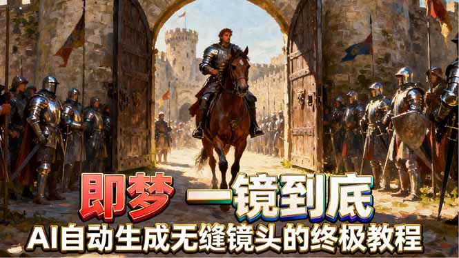 即梦AI一镜到底终极教程，智能补帧+运镜技巧，AI自动生成无缝丝滑长镜头高效出片