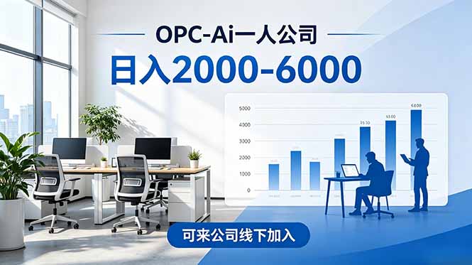 2026创业新风口—OPC一人公司模式震撼首发！日收益2000-6000+，项目绿色长久，安全稳健，合...