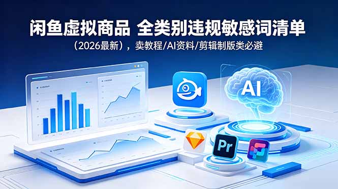 闲鱼虚拟商品 全类别违规敏感词清单(2026最新),卖教程/AI资料/剪辑制版类必避