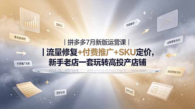 出单2026拼多多掘金运营私教大课-7月，流量推广定价申诉全覆盖，一套打法稳定店铺长期出单