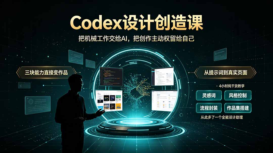 Codex设计创造课-2期,小白也能掌握的Codex设计创造技巧,把机械工作交给AI,把创作主动权留给自己