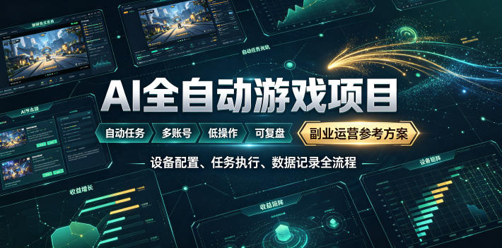 AI全自动游戏躺賺副业:日入几百,稳定运行三年的项目!